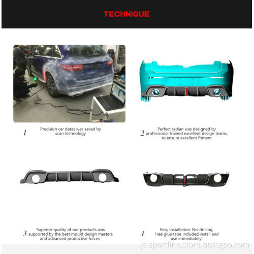 Dry Carbon Golf MK8 Rear Diffuser for VW Golf VIII 8 GTI 4-Door 2021-2023